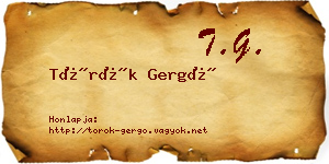 Török Gergő névjegykártya